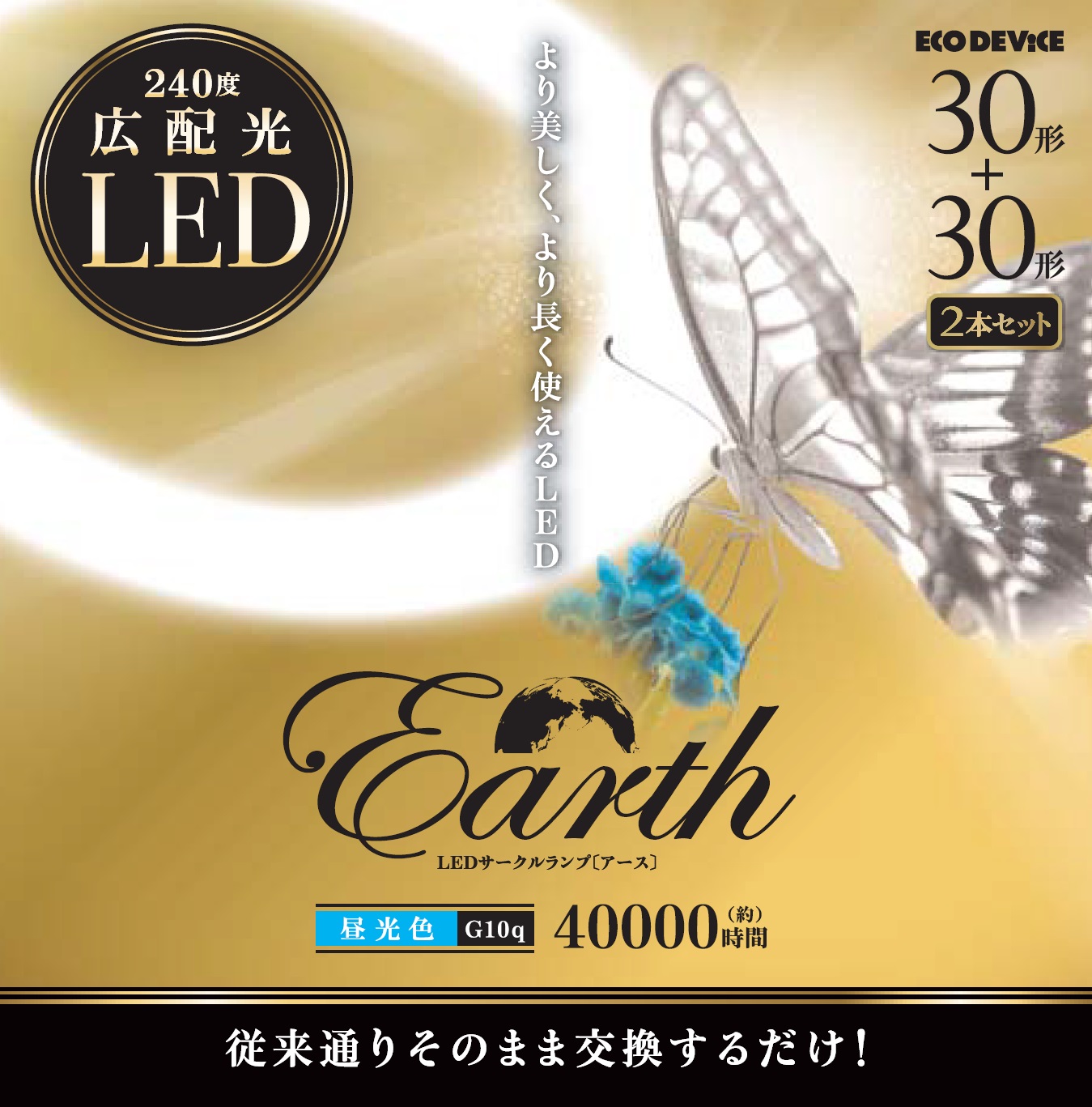 ★ポイント10倍★ 7/19~7/26 お買い物マラソン(要エントリー) ｴｺﾃﾞﾊﾞｲｽ LEDｻｰｸﾗﾝﾌﾟｾｯﾄK 10台入り EFCL3030LEDES28N｜HALLOC　店