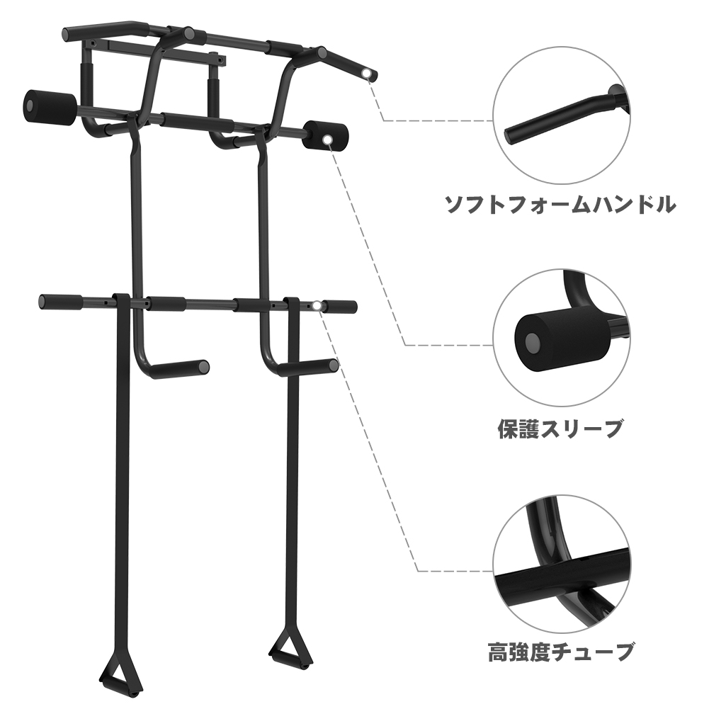 楽天市場 11日まで ポイント5倍 完売寸前 送料無料 ぶら下がり健康器 セット 懸垂マシン チンニングスタンド 多機能懸垂マシーン 筋肉トレーニトレング器具 懸垂器具 背筋 腹筋 大胸筋 筋トレマシーン ドアジム アイアンジム 簡易トレーニング 懸垂バー 父の日