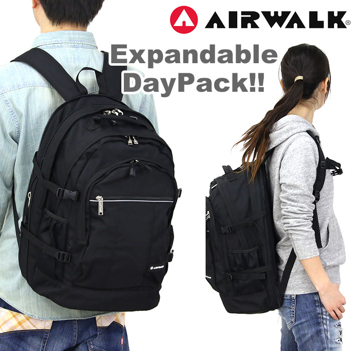 楽天市場 Airwalk エアウォーク リュック バックパック デイパック 黒リュック でかリュック 大容量 通学 通勤 メンズ レディース A Hallshot ホールショット