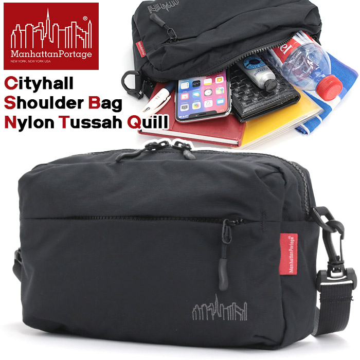 ショルダーバッグ ManhattanPortage マンハッタンポーテージ ショルダー ポーチ バッグ カバン ブラック 黒 ユニセックス 男女兼用 アウトドア 旅行 サブバッグ シンプル カジュアル 斜め掛け 斜め掛けバッグ ミニショルダー コンパクト 撥水 【CPT】 MP2445TS｜HALLSHOT ホールショット