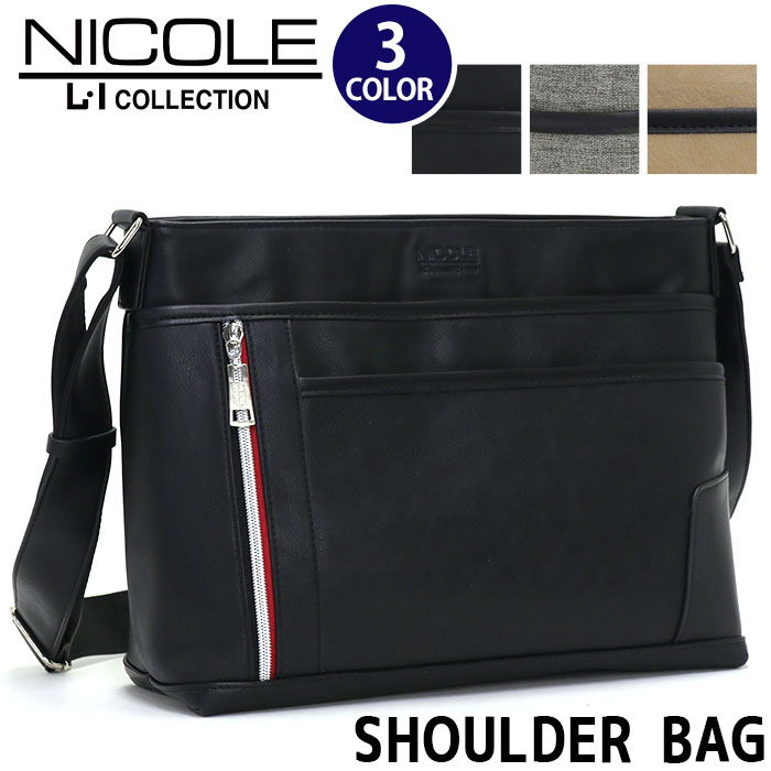 魅力的な 楽天市場 ショルダーバッグ Nicole ニコル ショルダー 正規品 大人 メンズバッグ きれいめカジュアル きれいめ かばん 通勤 通勤用 仕事用 斜め掛け ななめ掛け ブラック 黒 かっこいい おしゃれ 人気 ギフト プレゼント Odyssey オデッセイ Nil242