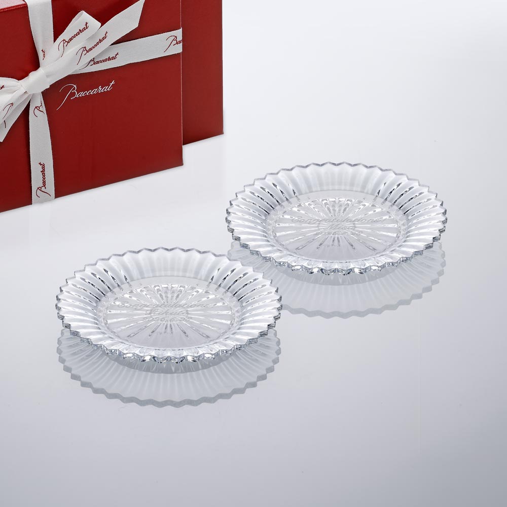 【名入れ代込】バカラ ミルニュイプレート 16cm ペア ロゴ対応 Baccarat 正規品 名入れ 彫刻 刻印 プレートギフト ペアギフト|バカラオンリーショップ