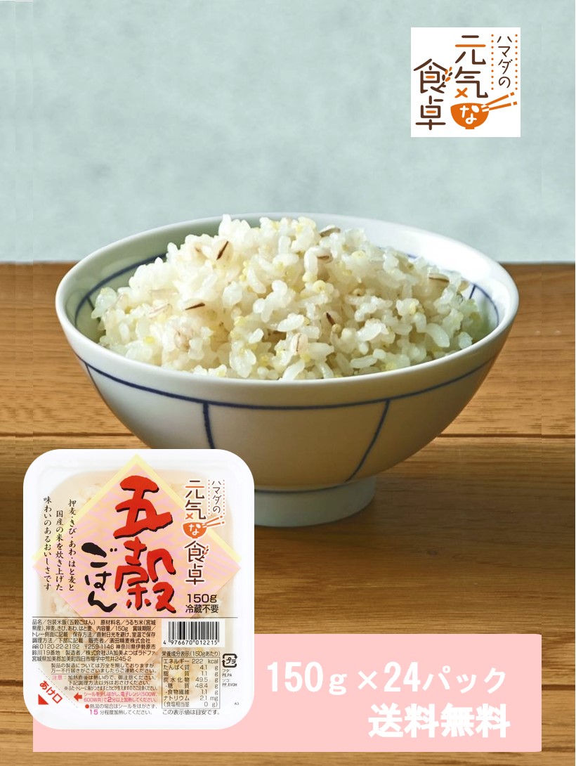 五穀ごはん150g×24パック【送料無料】 濱田精麦株式会社 ハマダの元気な食卓 雑穀 時短 パックごはん 栄養　防災 備蓄 ローリングストック