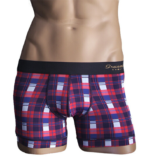 吸い付くような履き心地 ナイロン素材使用 日本製 送料無料GRAVEVAULT TARTAN ショートボクサー　S,M,L