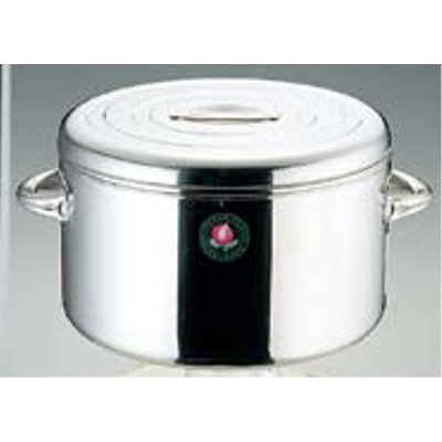 【プロ用/新品】18-8 モモ ライスジャー 2升用 直径365&times;高さ230(mm)【送料無料】｜業務用厨房のテンポス