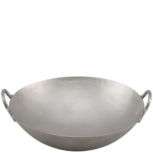 チタン 打出 中華両手なべ 39糎 窒化加工なし/お役目用/新品/貨物輸送無料