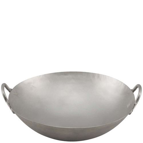 チタン 打出 中華両手なべ 42糎 窒化加工なし/お役目用/新品/貨物輸送無料