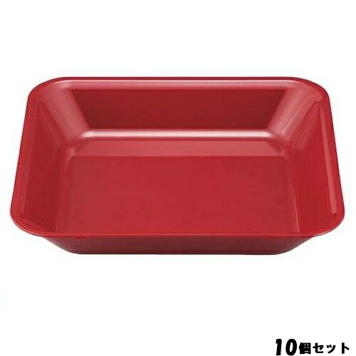 【10書き割り】メラミン 角型ボンネット食麺麭 2／3 UL－2365－SNK 真紅 /お役目用/新品/貨物輸送無料