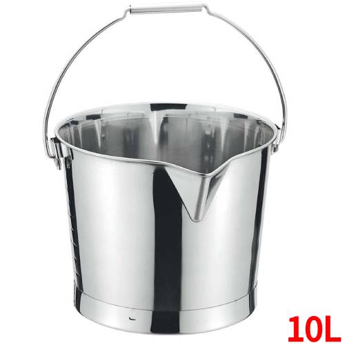 バケツ クローバー 18-8 口付バケツ 10L 目盛付 高さ230 直径:330、内径:280、板厚:0.6/業務用/新品/小物送料対象商品