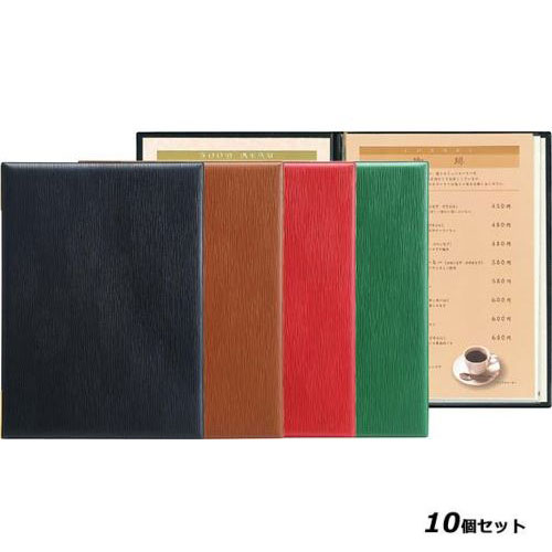 【10セット】シンビ 洋風メニューブック MS－301 黒 /業務用/新品/送料無料