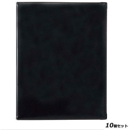 【10セット】レザフェス メニューファイル A4タテ型 1972LF 黒 /業務用/新品/送料無料