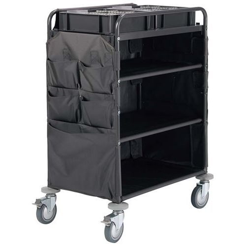 ホテルリネンワゴン M グレー DS5730205/業務用/新品/送料無料
