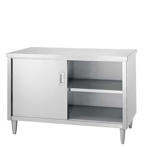 E−6060 キャビネット作業台 E型(片面ステンレス戸)/業務用/新品/送料無料|業務用厨房のテンポス