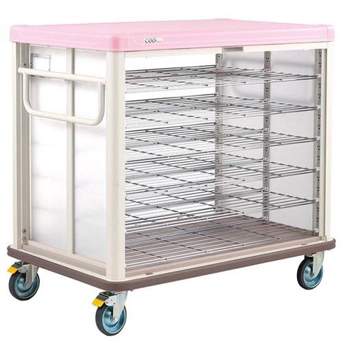 エレクター COO常温配膳車 シャッター式 ベーシックタイプ JCSB36RSP シュガーピンク/業務用/新品/送料無料｜業務用厨房のテンポス