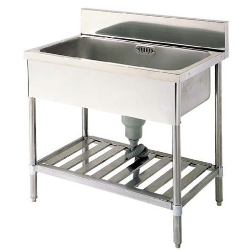 U1S－126 パイプ脚 1槽シンク 排水ホース付 バックガード無/業務用/新品/送料無料