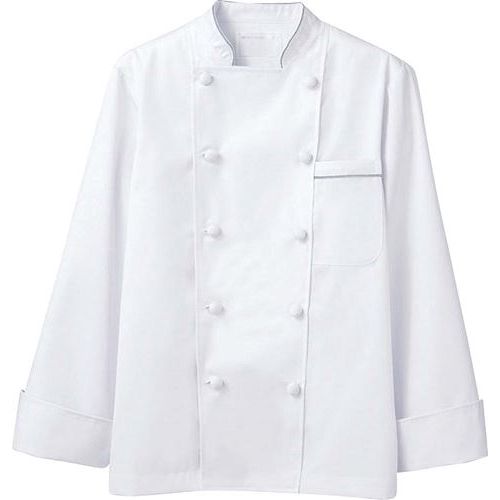 コックコート(男女兼用)6－971 白／グレー L/業務用/新品/小物送料対象商品