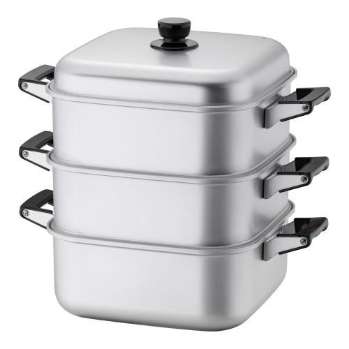 アルマイト角型蒸器 30糎 二重/御役目用/新品/貨物輸送無料