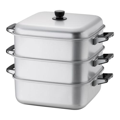 アルマイト角型蒸器 36糎 二重/御役目用/新品/貨物輸送無料
