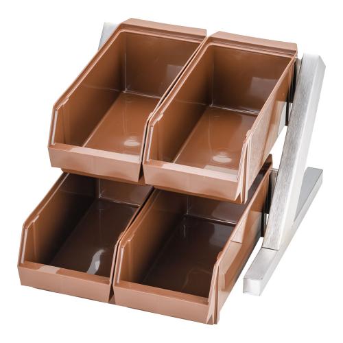 SA18-8デラックス オーガナイザー 2段2列(4ヶ入) ブラウン/業務用/新品/送料無料｜業務用厨房のテンポス