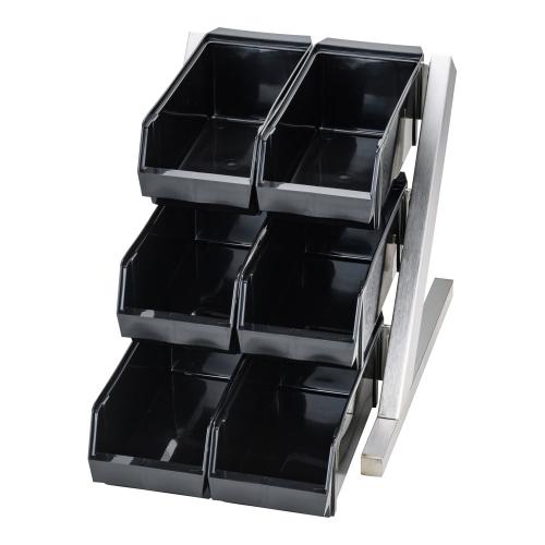 SA18-8デラックス オーガナイザー 3段2列(6ヶ入) ブラック/業務用/新品/送料無料