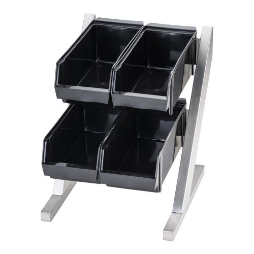SA18-8コンパクトオーガナイザー 2段2列(4ヶ入)ブラック/業務用/新品/送料無料|業務用厨房のテンポス