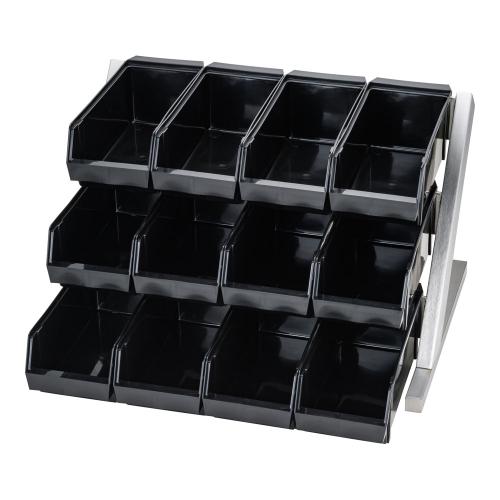 SA18-8デラックス オーガナイザー 3段4列(12ヶ入) ブラック/業務用/新品/送料無料|業務用厨房のテンポス