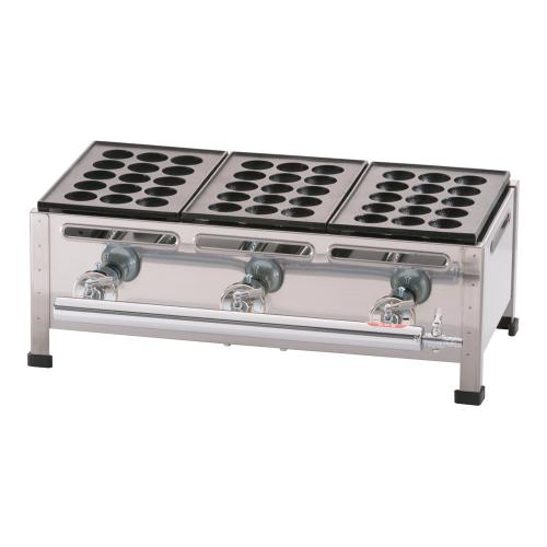 関西式たこ焼器(15穴) 3枚掛 LPガス/業務用/新品/送料無料