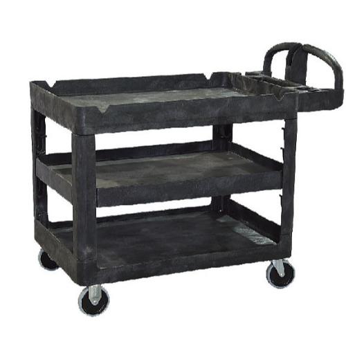 トラスト シェルフユーティリティーカート 3段 4043 ブラック/業務用/新品/送料無料｜業務用厨房のテンポス