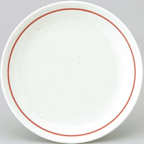 白鳳 粉引赤ライン 16cm皿 10枚入 /業務用/新品 /テンポス/小物送料対象商品