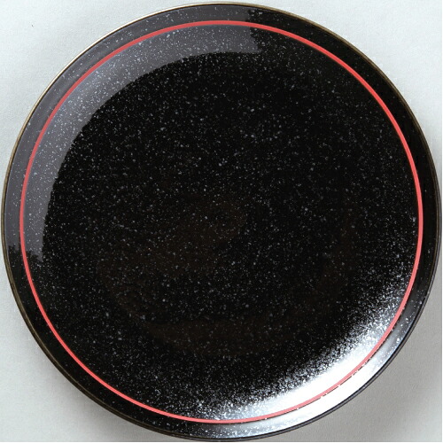 玄よう 黒御影赤ライン 24cm皿 10枚入 /業務用/新品 /テンポス/小物送料対象商品