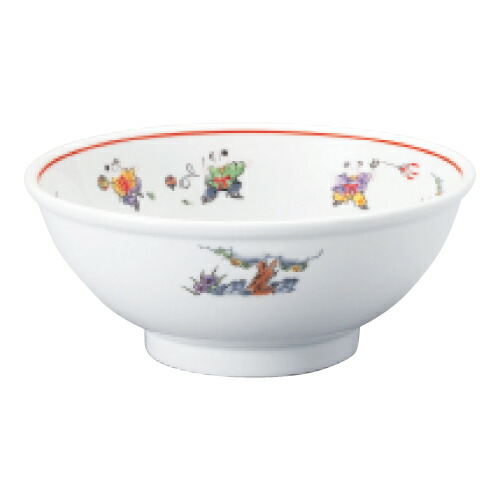 【丼 色絵唐子 玉高台6.8丼 10個入 】 /業務用/新品/小物送料対象商品
