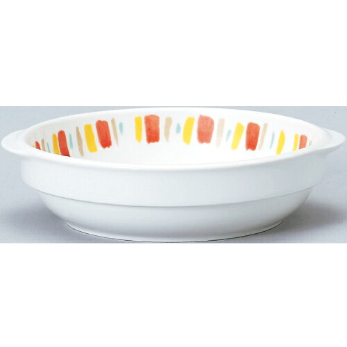 ダイヤセラム(強化) オレンジ十草 スタック グラタンM グラタン皿 Dia Ceram 10個入/業務用/新品 /テンポス/小物送料対象商品｜業務用厨房のテンポス