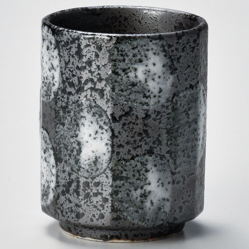 黒吹き小雪十六角寿司湯呑 φ8×10cm(320cc) 376-188 (10個入) 356-319/業務用/新品/小物送料対象商品