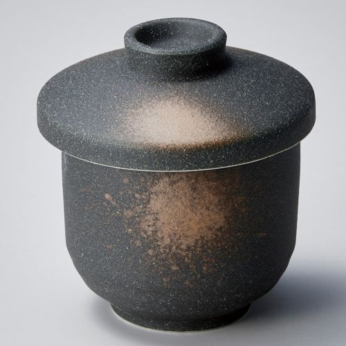 黒伊賀小むし碗 φ7.4×9.2cm 117-158 (10個入) 118-129/業務用/新品/小物送料対象商品