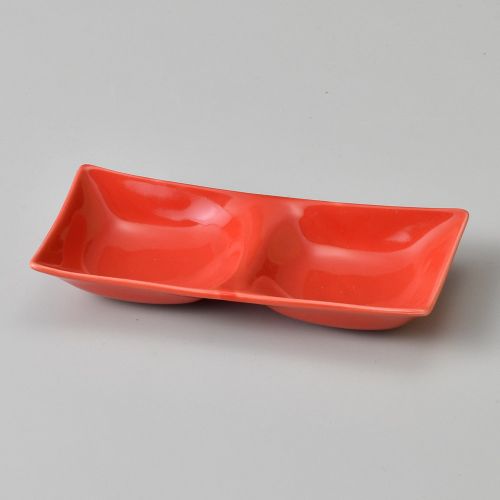 カラー3品皿レッド 17.5×5.8×2.1cm 624-228 (5個入) 294-049/業務用/新品/小物送料対象商品