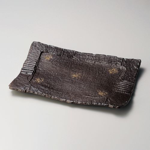 炭化土砂目長角13.0盛皿 38×27.4×4cm 158-079/業務用/新品/小物送料対象商品