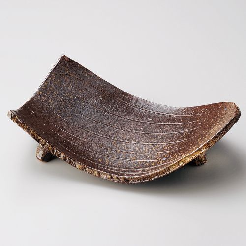 備前風枯木形足付盛込皿 34.5×22×5.7cm 165-039/業務用/新品/小物送料対象商品 6,745円