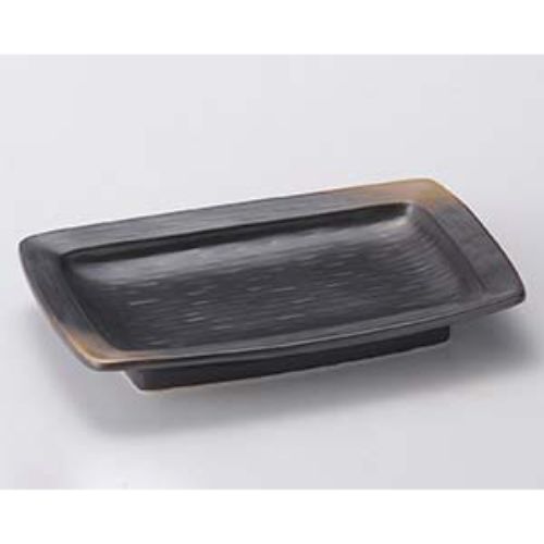 焼締なで角焼物皿(中) 20.7×14.3×2.9cm 151-328 (10個入) 149-229/業務用/新品/小物送料対象商品