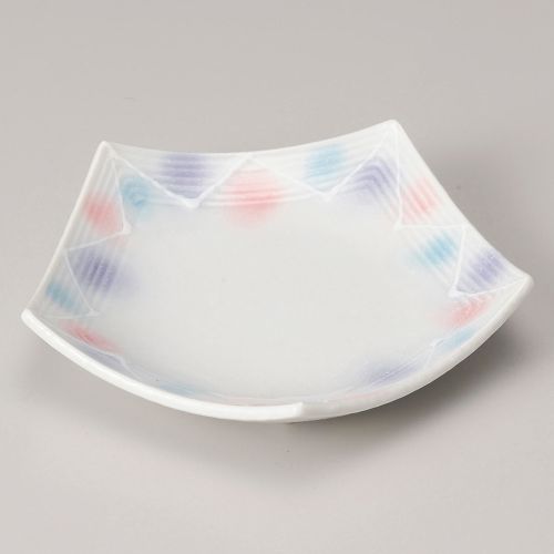 淡雪三色吹五角フルーツ皿 16×16×3.3cm 215-058 (5個入) 211-079/業務用/新品/小物送料対象商品