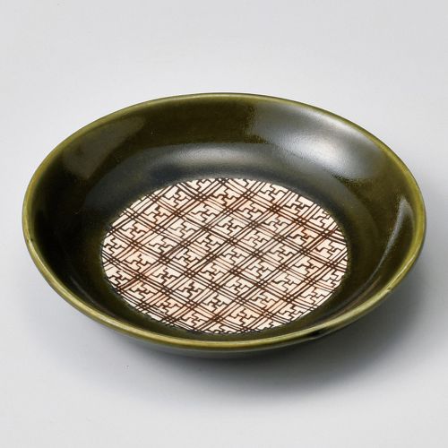 格子織部14cm丸皿 φ13.2×2.5cm 226-248 (10個入) 222-089/業務用/新品/小物送料対象商品
