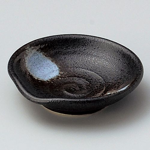 白吹黒水晶片口豆皿 9×7×2.3cm 232-268 (10個入) 229-239/業務用/新品/小物送料対象商品