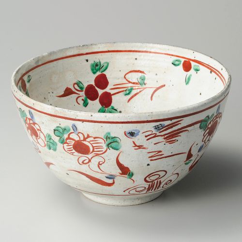 赤絵花特大反鉢 φ30×17糎 241-029/御役目用/新品/貨物輸送無料