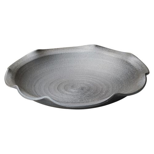 黒銀彩11.0輪花皿 φ34×5.5糎 237-069/お役目用/新品/小物貨物輸送客体商いもの