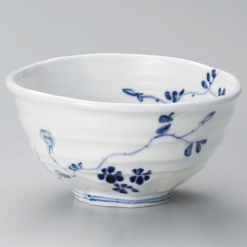 染付花絵変形4.5丼 13.8×13.5×8.3cm 326-028 (5個入) 313-079/業務用/新品/小物送料対象商品