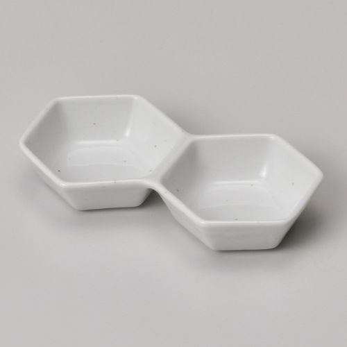 灰釉六角2連 φ13.7×7.5×2.5cm 307-188 (10個入) 298-289/業務用/新品/小物送料対象商品