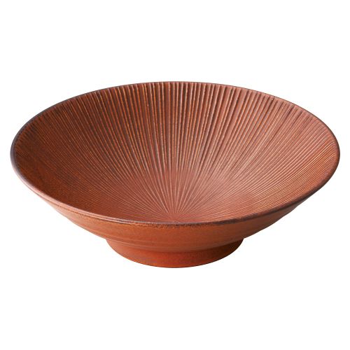 焦がれ柿千段8.0めん鉢 φ24.5×7.5cm 457-568 (5個入) 424-069/業務用/新品/小物送料対象商品