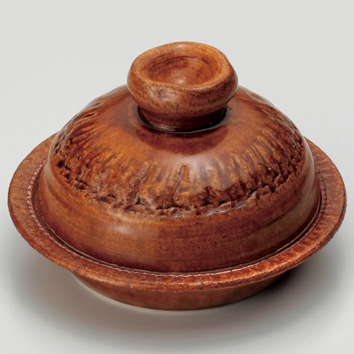 アメ釉(手造り)5号陶板 φ16.5×9.5cm(身3.5cm) 387-029/業務用/新品/小物送料対象商品