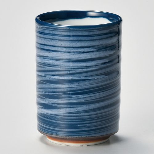 紺釉白刷毛切立湯呑 φ6.9×10cm(250cc) 381-418 (10個入) 362-269/業務用/新品/小物送料対象商品