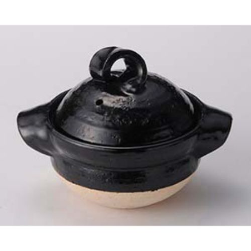黒釉一人用御飯鍋 22×17×16cm 384-249/業務用/新品/小物送料対象商品