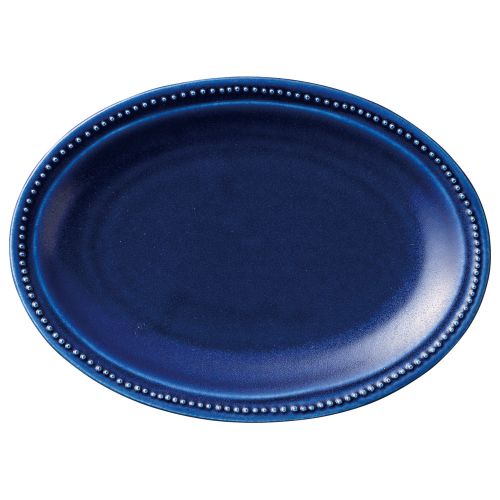 ネイビーリムドット21オーバル 21.5×15.5×2.2cm 507-088 (5個入) 467-109/業務用/新品/小物送料対象商品